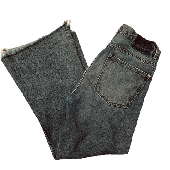 THE GREAT The Kick Bell Jean Cliff Wash Cropped Flare wide leg denim Sz 27 - Picture 7 of 14